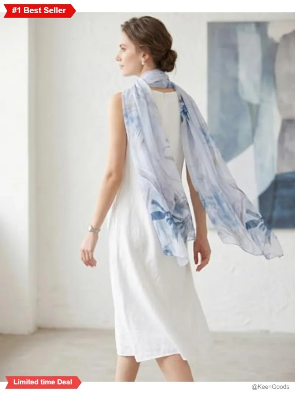 100% Mulberry Silk Chiffon Scarf Large Sheer Shawl Wrap Women Gift